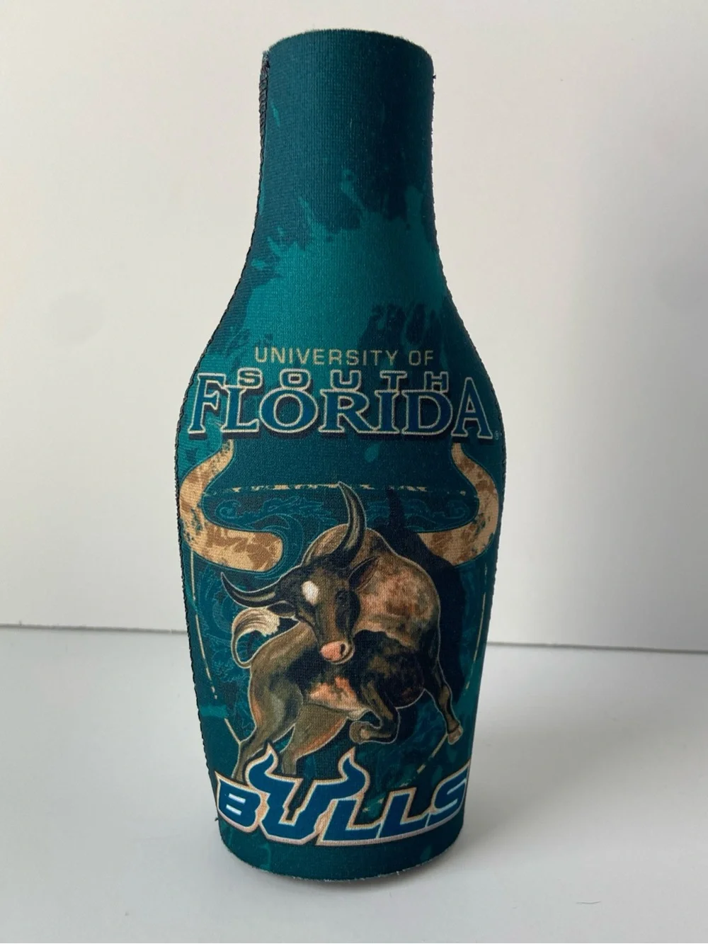 University of South Florida Bulls Bottle Koozie Guy Harvey Insulated w Zipper